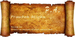 Praschek Alinka névjegykártya